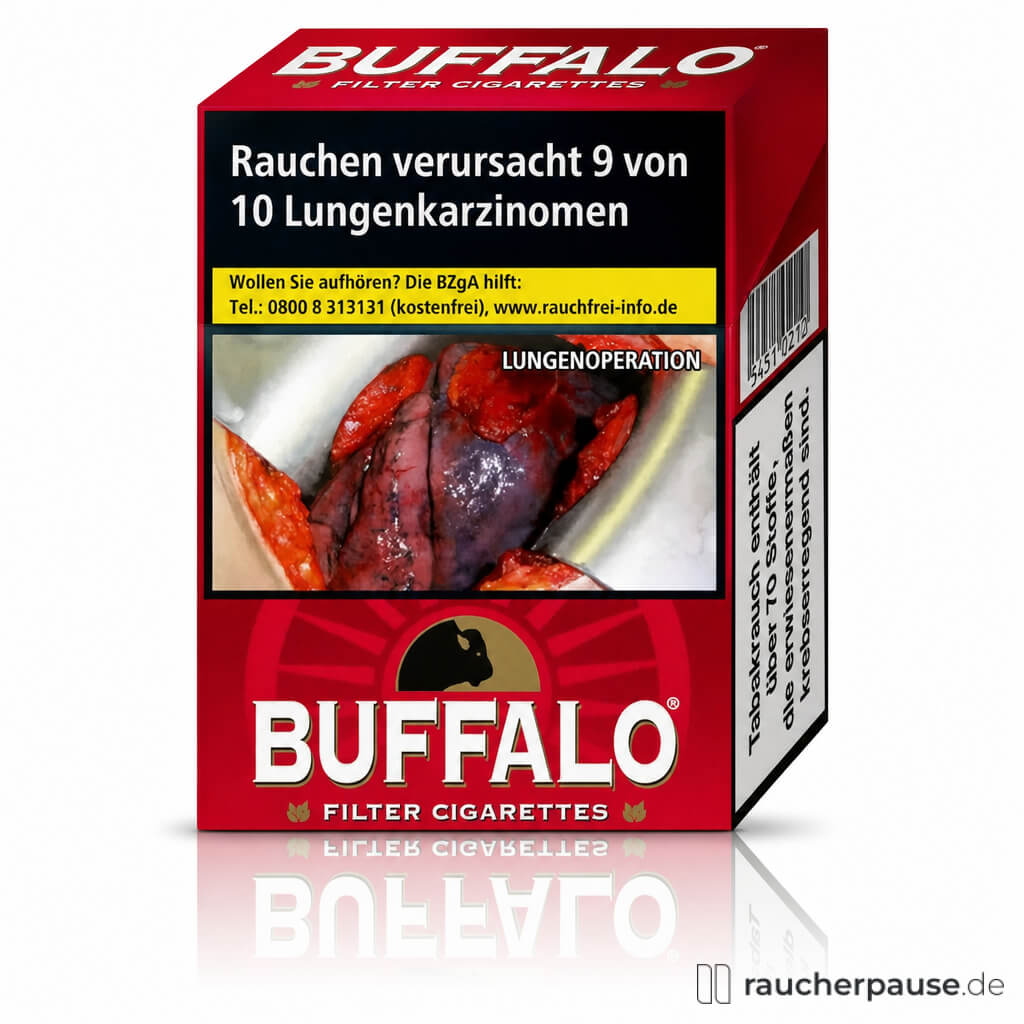 Buffalo Red Maxi Zigaretten | 28 Stk. pro Packung | King Size | Vollmundig-würziger Geschmack