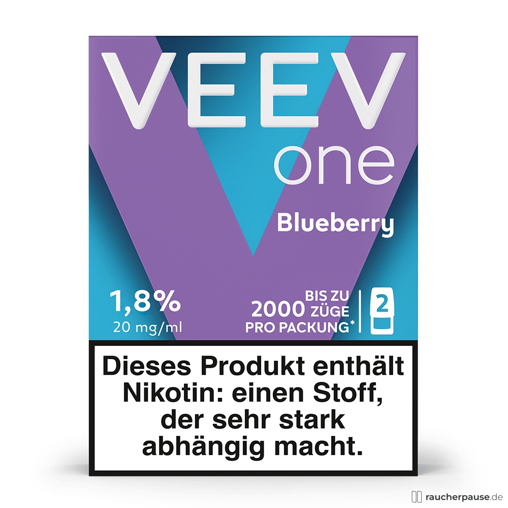 VEEV One Pod Blueberry | 20 mg/ml Nikotin | 2 Pods | Blaubeere VEEV One Pod Blueberry | 20 mg/ml Nikotin | 2 Pods | Blaubeere