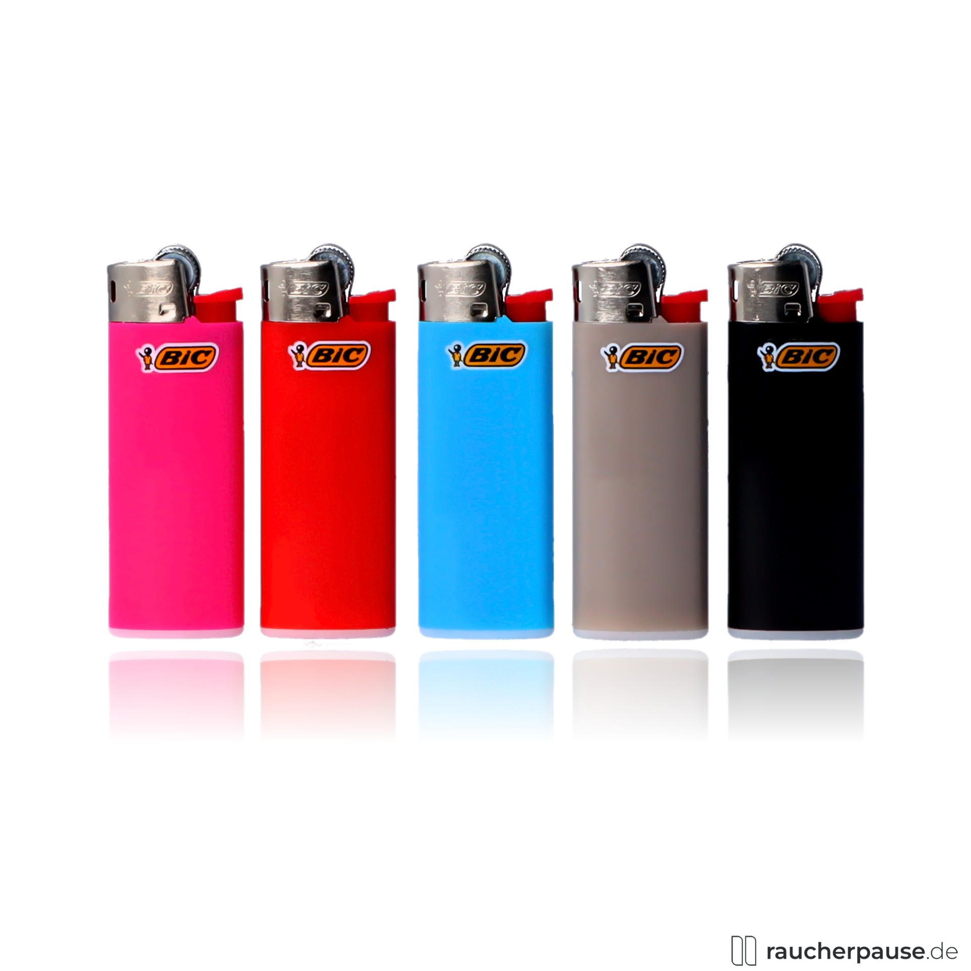 BIC Mini Reibrad Feuerzeug | 5er Set | Verschiedene Farben | Einweg | Feuerzeuggas
