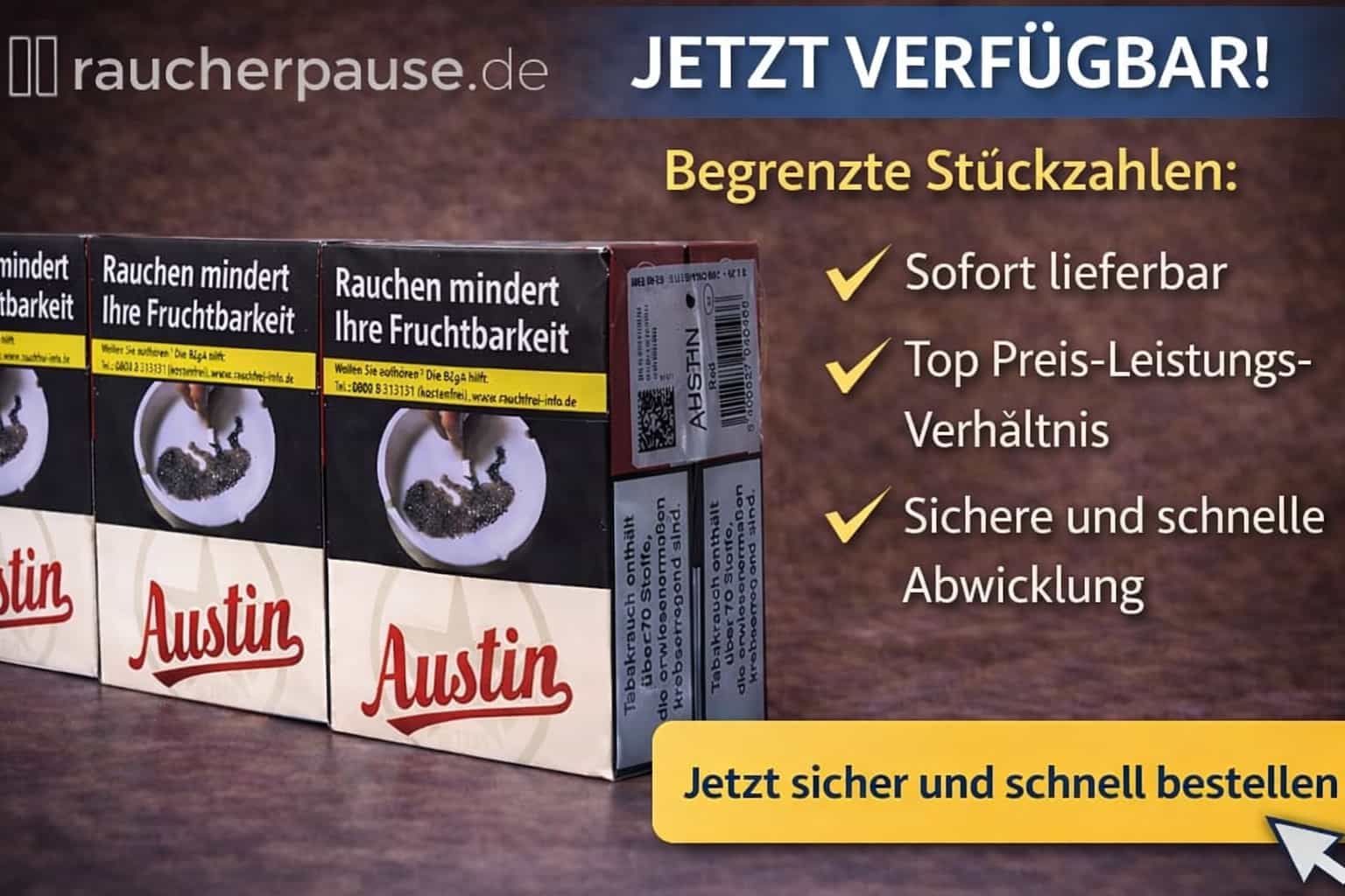 Austin Zigaretten kaufen – Stange verfügbar und sofort lieferbar