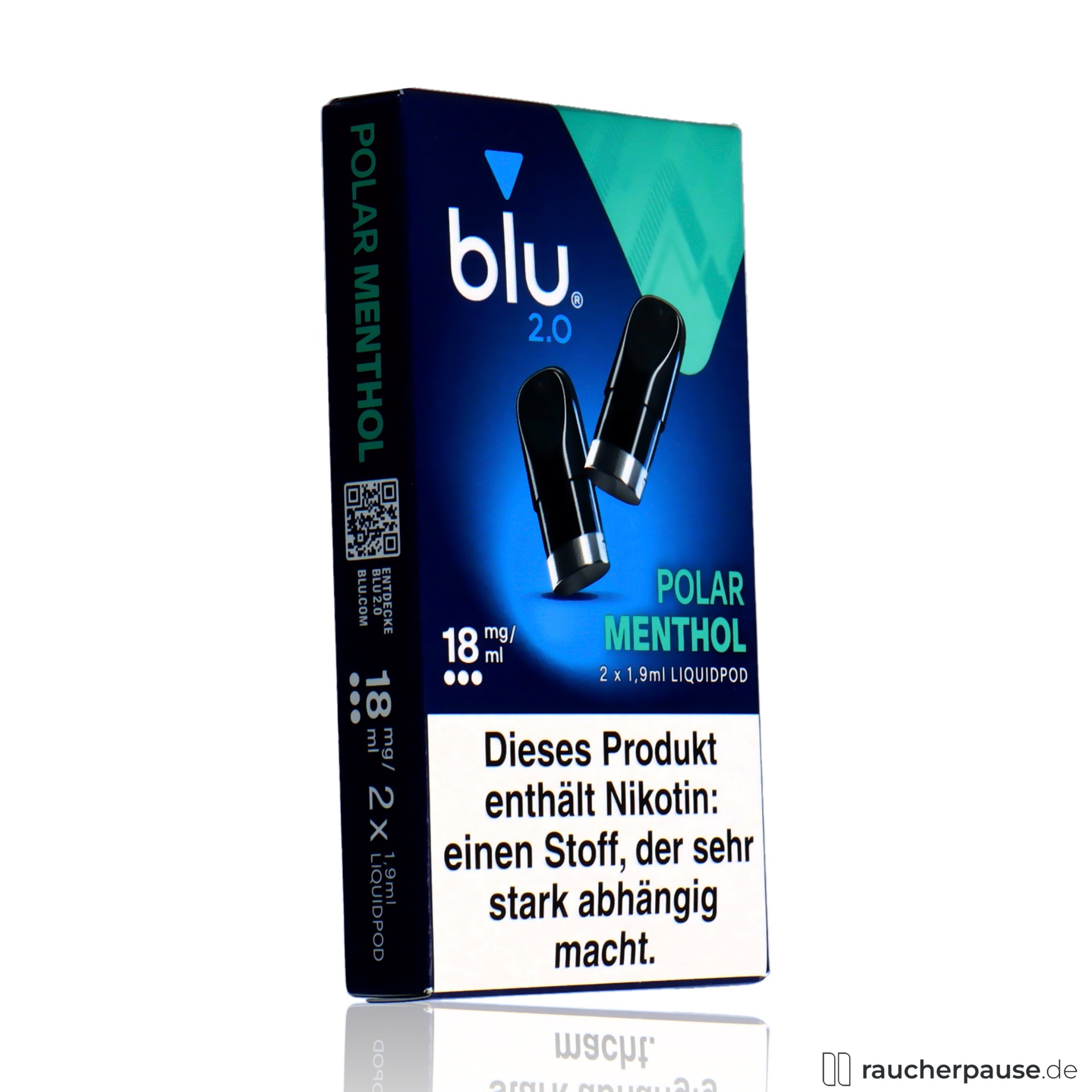 blu, blu polar menthol liquid pod ml nikotin stueck polar menthol , packshot hinterseite