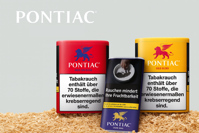 Pontiac Tabak rot, gelb und blau auf Sägespänen