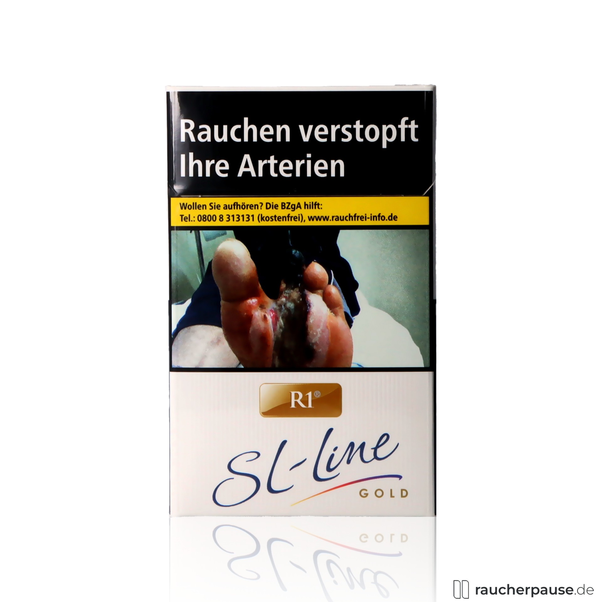 R1 Slim Line Gold Zigaretten | 20 Stk. pro Packung | Long Slim Size 100mm