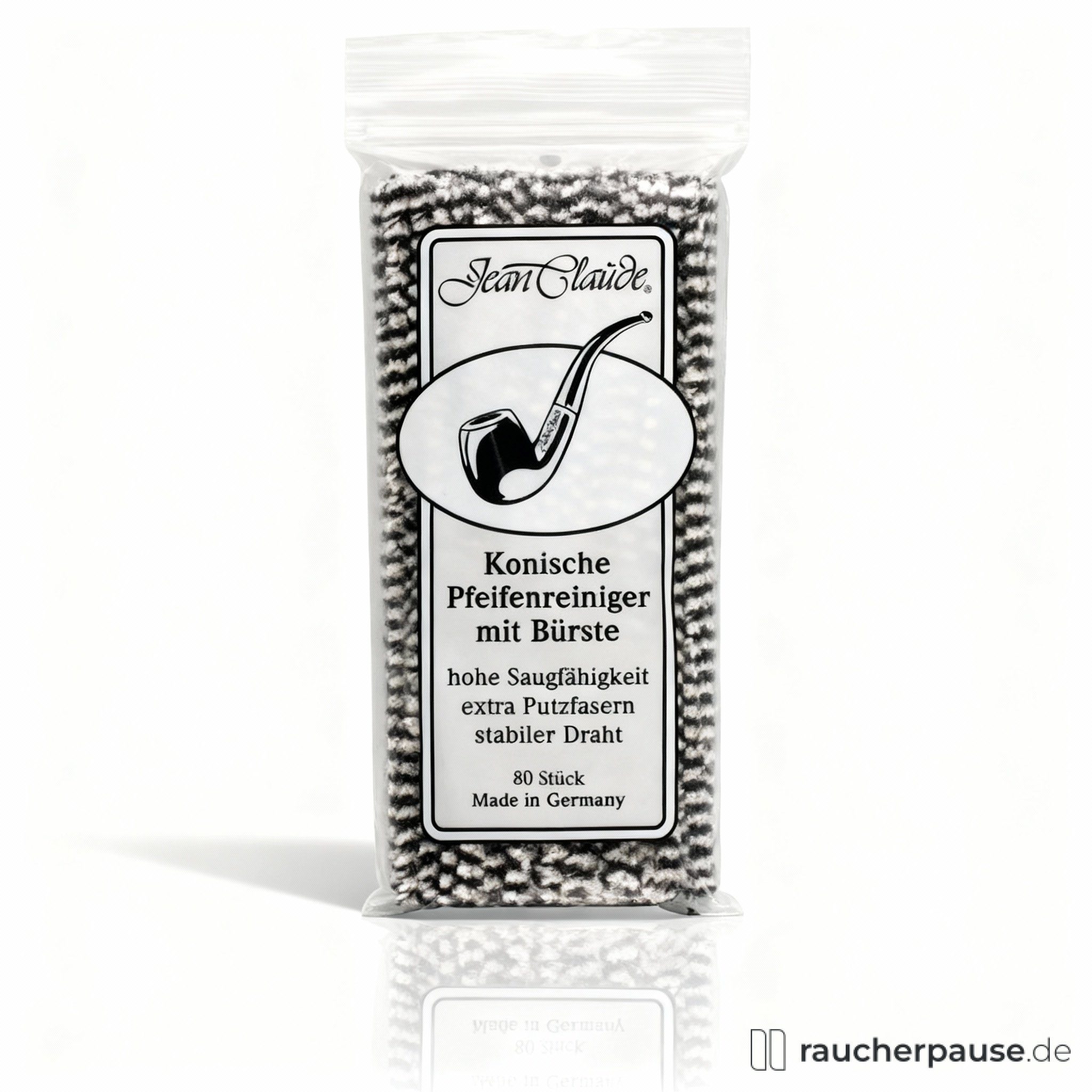 Jean Claude Konische Pfeifenreiniger mit Bürste | 80 Stück | Made in Germany