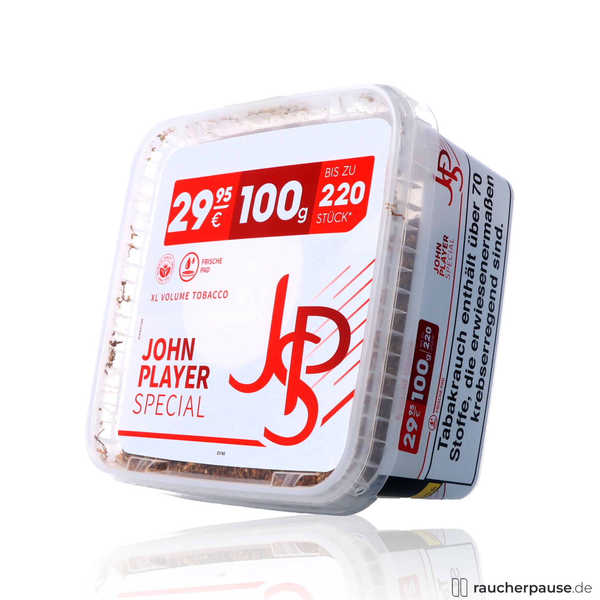 jps red xl volumentabak dose kraeftig wuerzig stopfen drehen , packshot seitlich