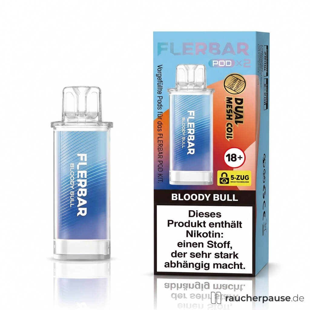 Flerbar Bloody Bull Prefilled Pods | 2 Stück | 20 mg/ml Nikotin