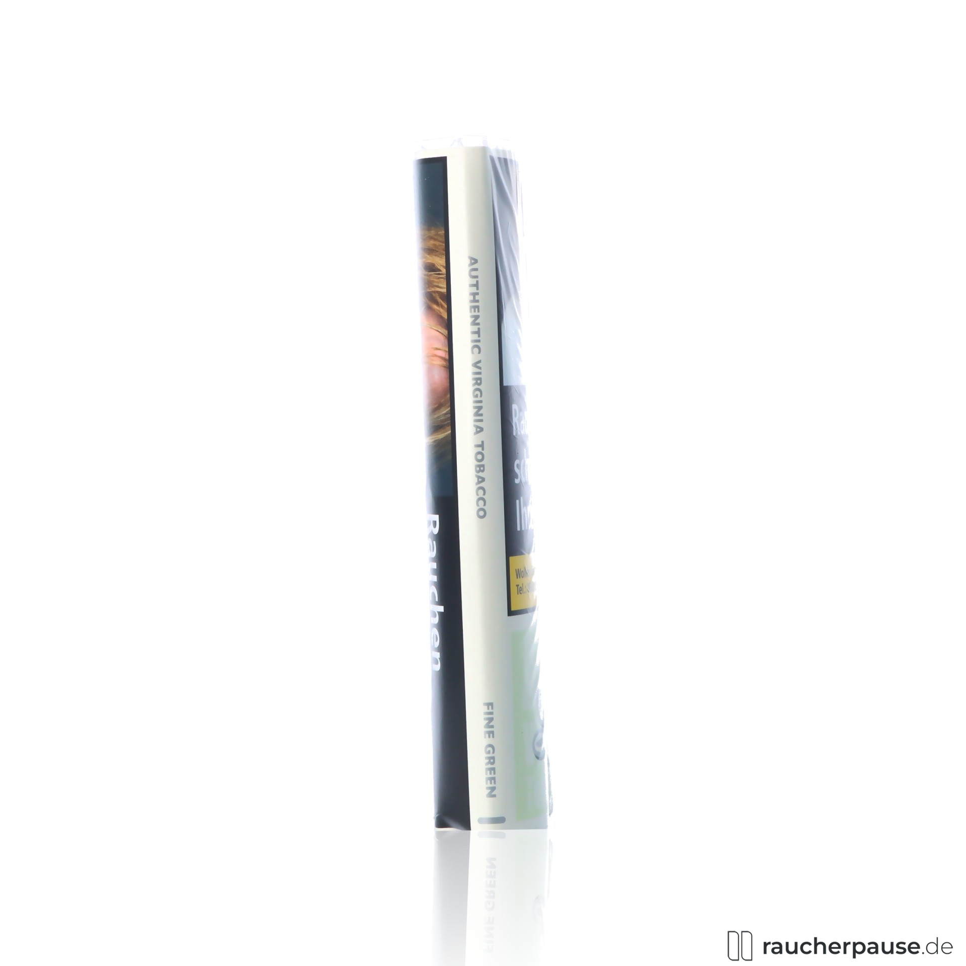 fine green tabak 30g paeckchen prozent virginia ohne zusatzstoffe , packshot seitlich