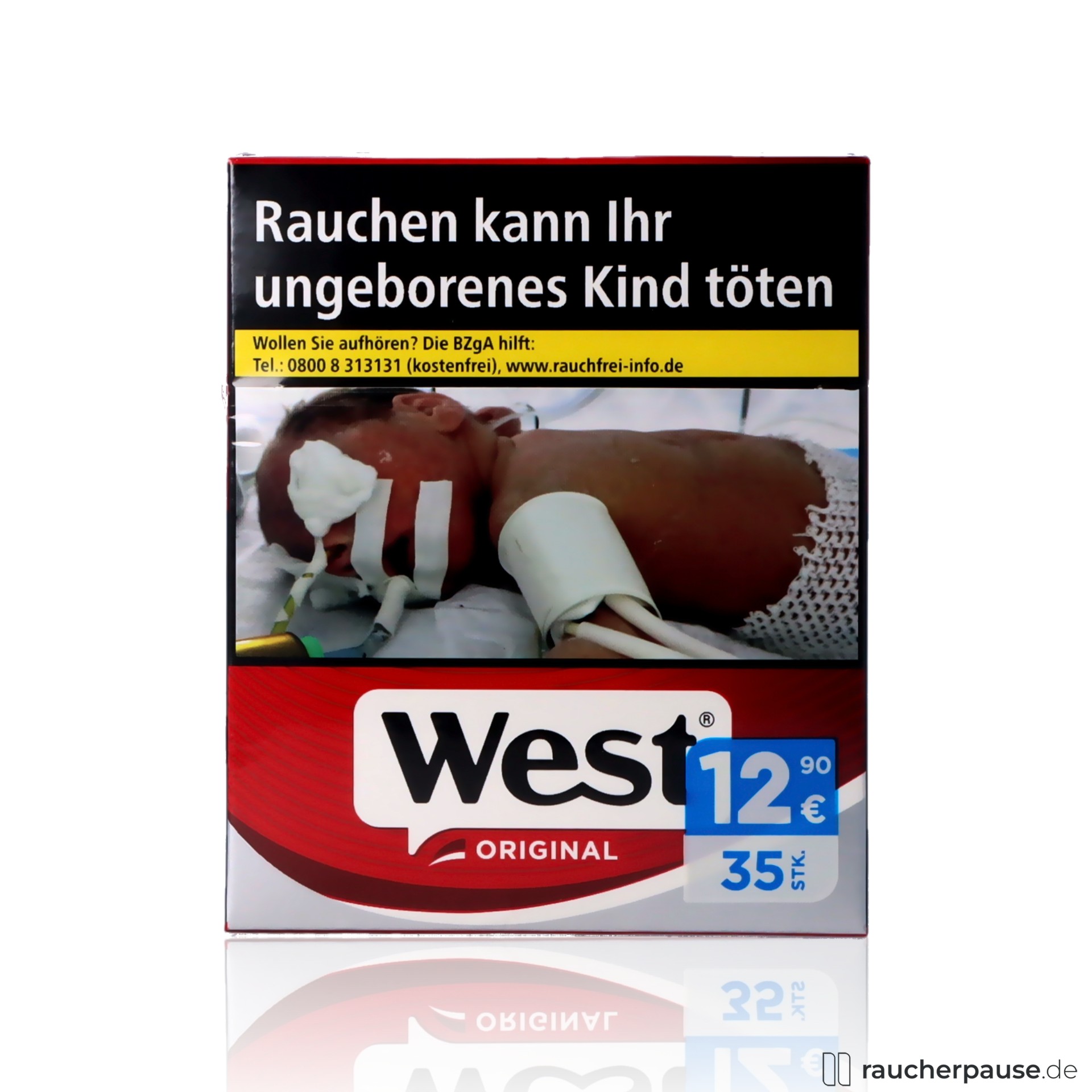 West Red Giga Zigaretten | 35 Stk. pro Packung | Intensiver American Blend Geschmack