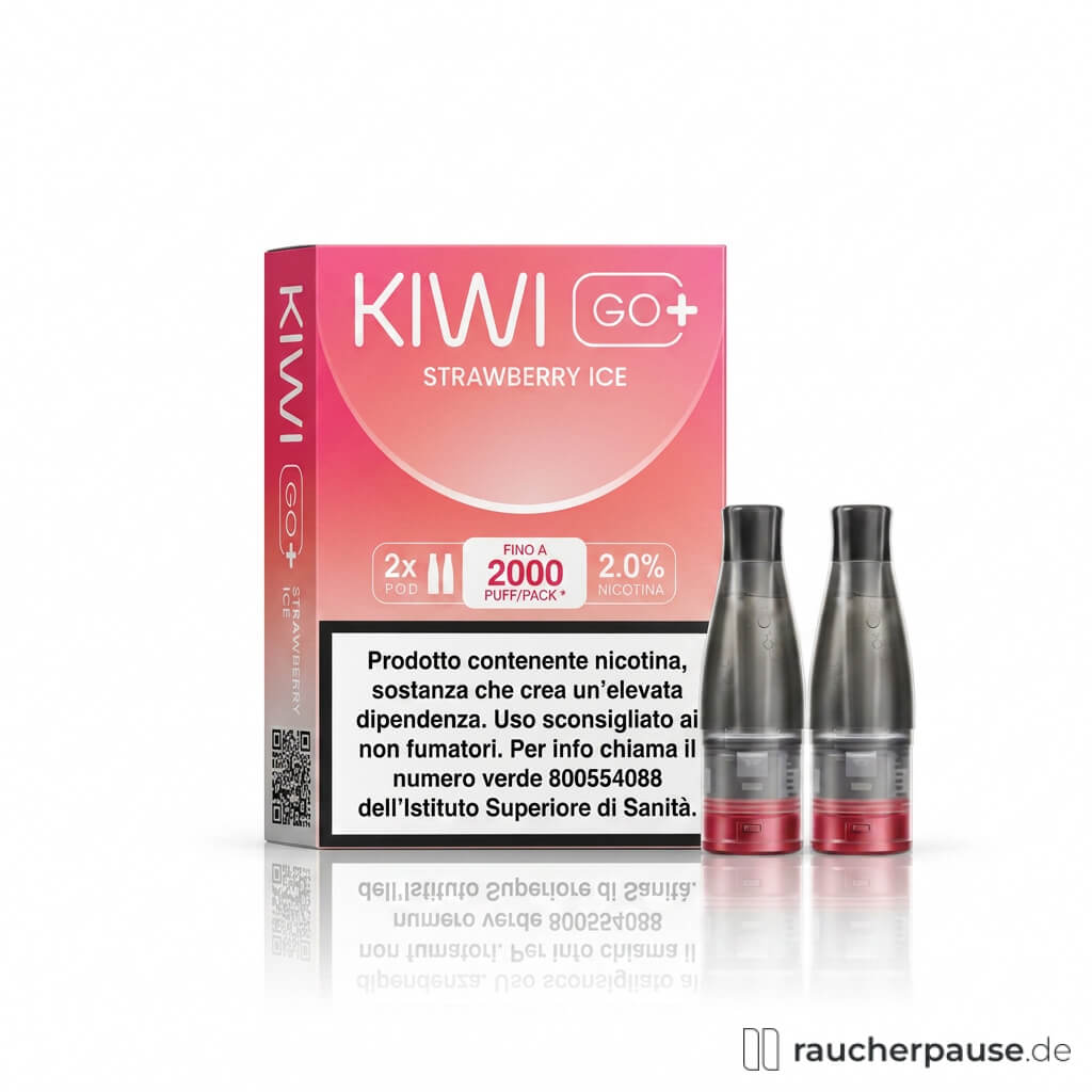 KIWI GO+ Strawberry Ice Prefilled Pods | 2 Stück | 20 mg/ml Nikotin