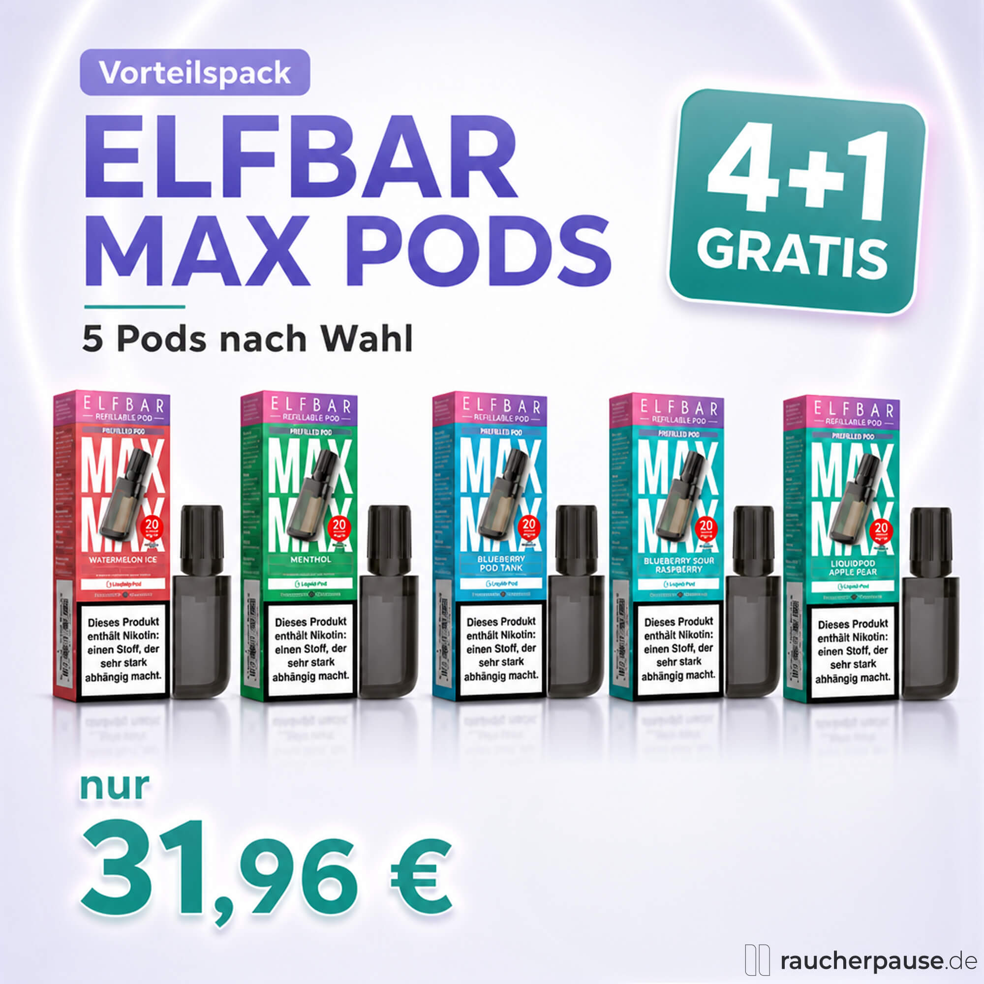 💥AKTION💥 4 + 1 Gratis Elfbar MAX Pods Angebot