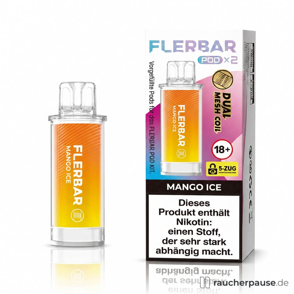 Flerbar Mango Ice Prefilled Pods | 2 Stück | 20 mg/ml Nikotin