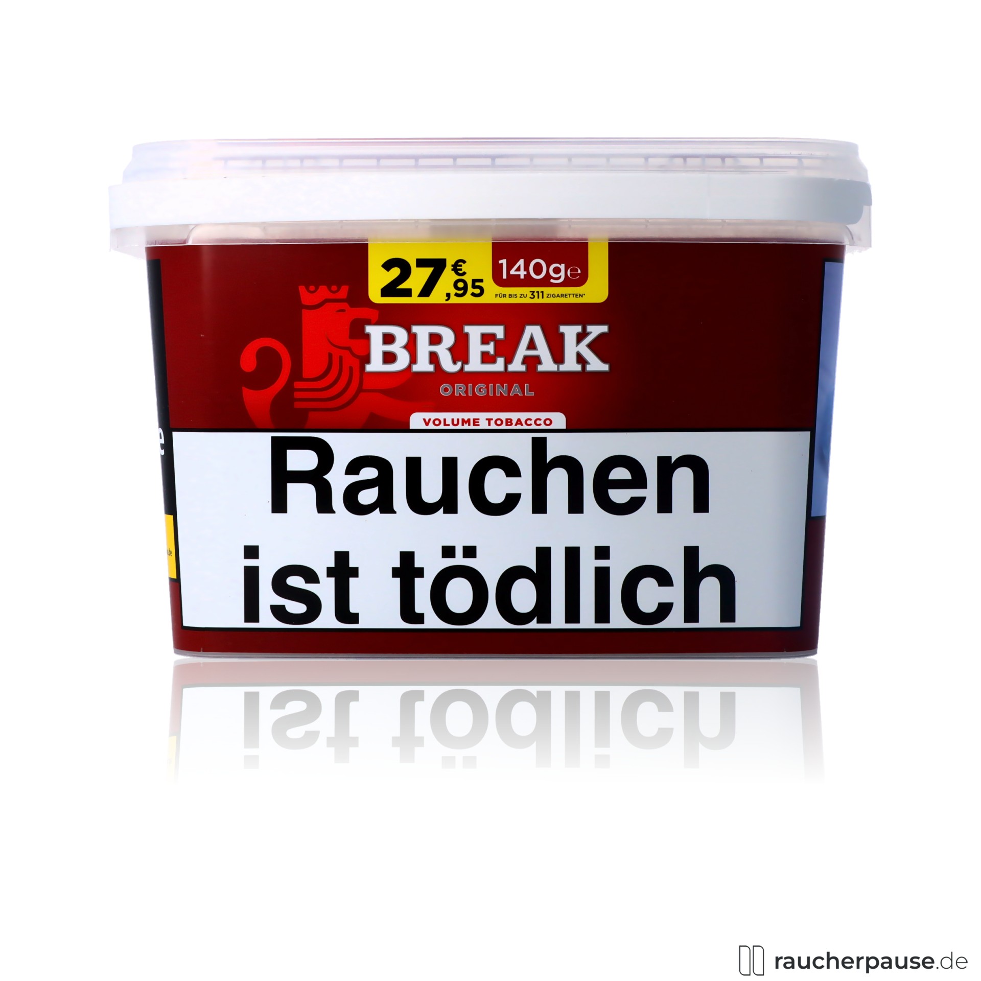 Break Original Rot Volumentabak | 140g Eimer | Würzig & Stark