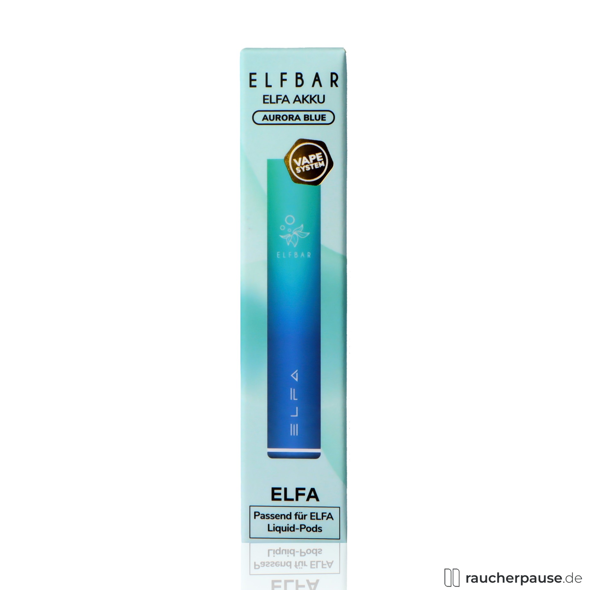 Elf Bar Elfa Akku Träger | Aurora Blue | E-Zigaretten System | 500mAh Akku elfbar, elf bar elfa traeger aurora blue e zigaretten system , packshot vorderseite