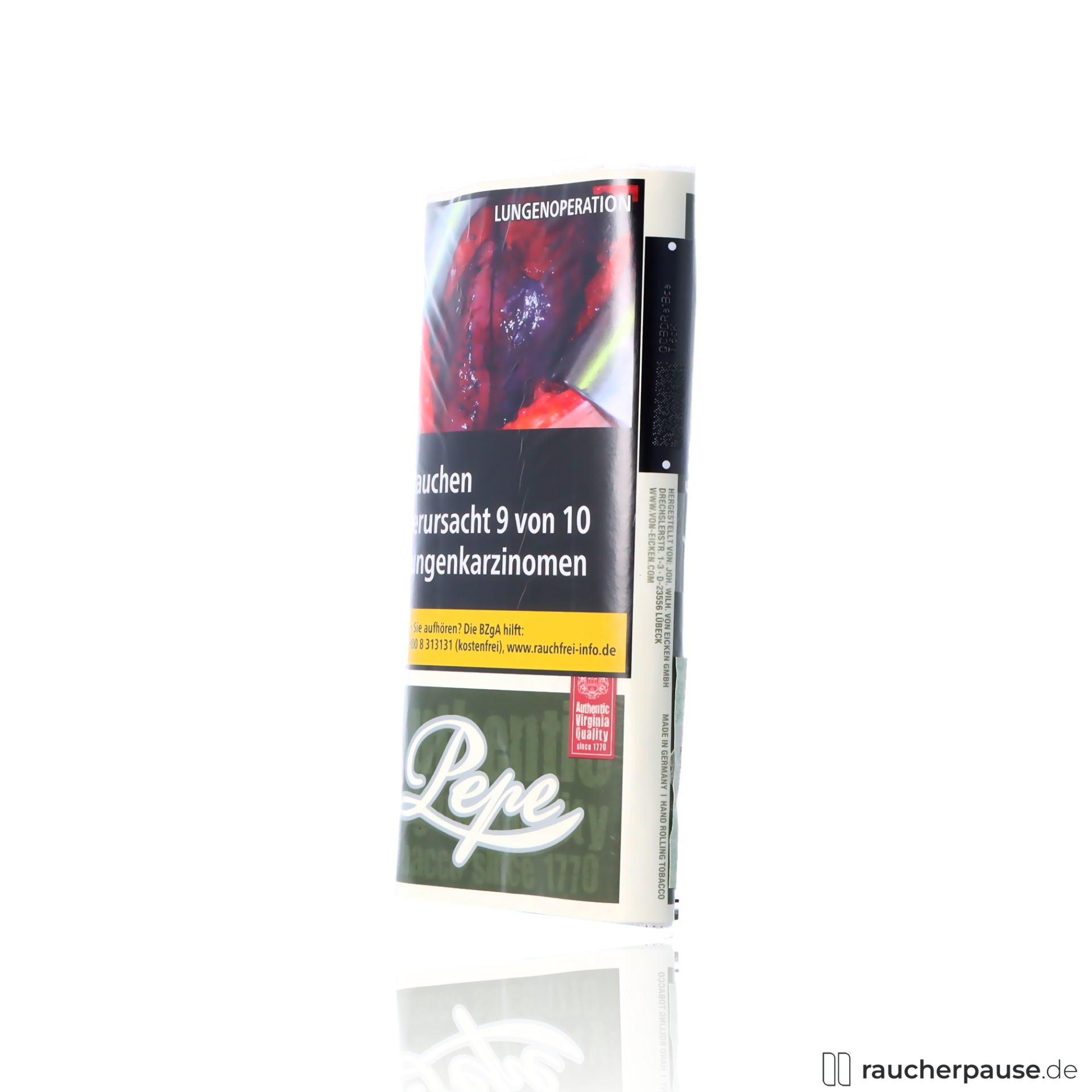 dark green tabak 30g pouch virginia ohne zusatzstoffe , packshot seitlich