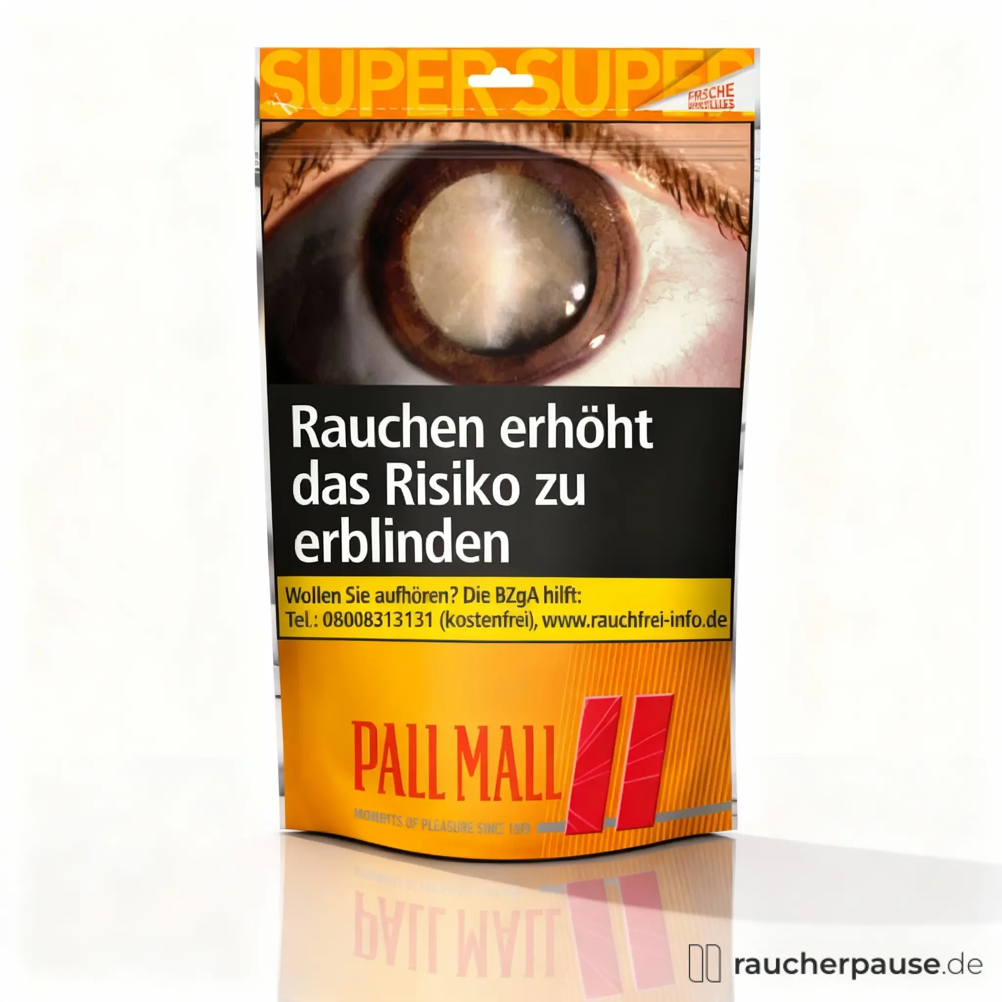 Pall Mall Allround Tabak 140g Super Beutel | Ergiebiger Volumentabak für selbstgestopfte Zigaretten | American Blend aus Virginia, Burley & Orient