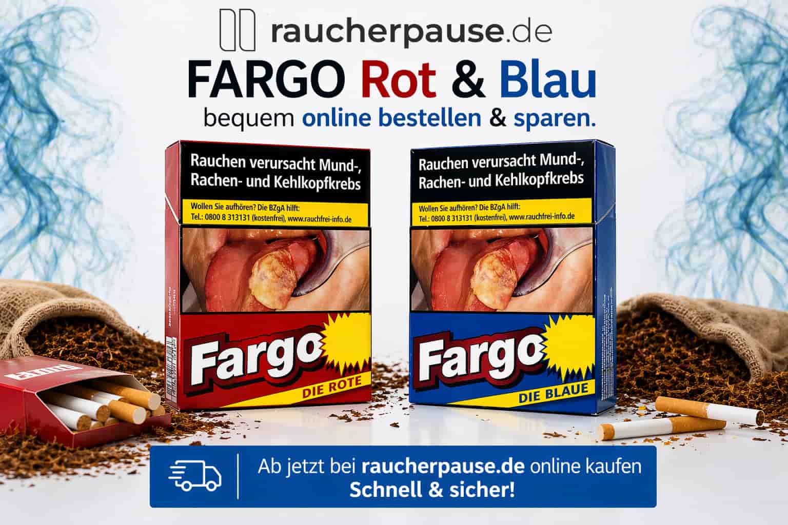 Fargo Zigaretten kaufen – Rot und Blau Varianten günstig online bestellen
