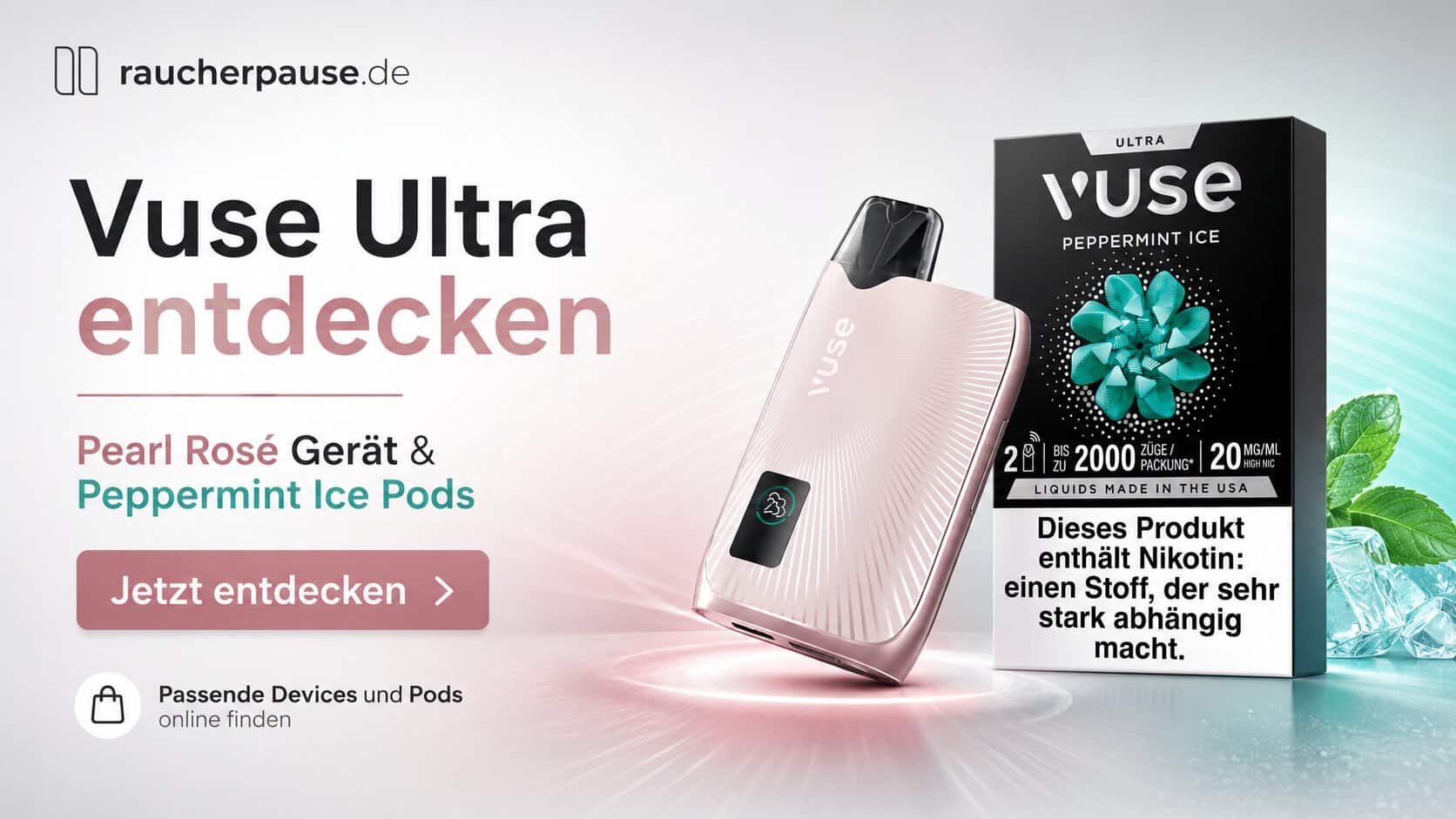 Vuse Ultra Pods kaufen und mit dem Vuse Ultra Gerät verwenden