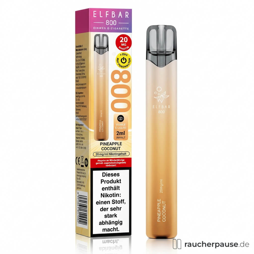 ELFBAR 800 Pineapple Coconut | 20 mg/ml Nikotin | bis zu 800 Züge