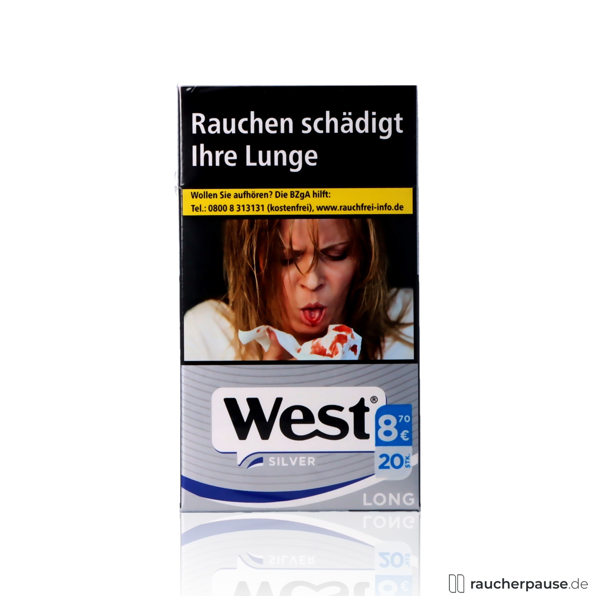West Silver 100 Zigaretten | 20 Stk. pro Packung | Intensiver Geschmack & Reduzierter Nikotingehalt