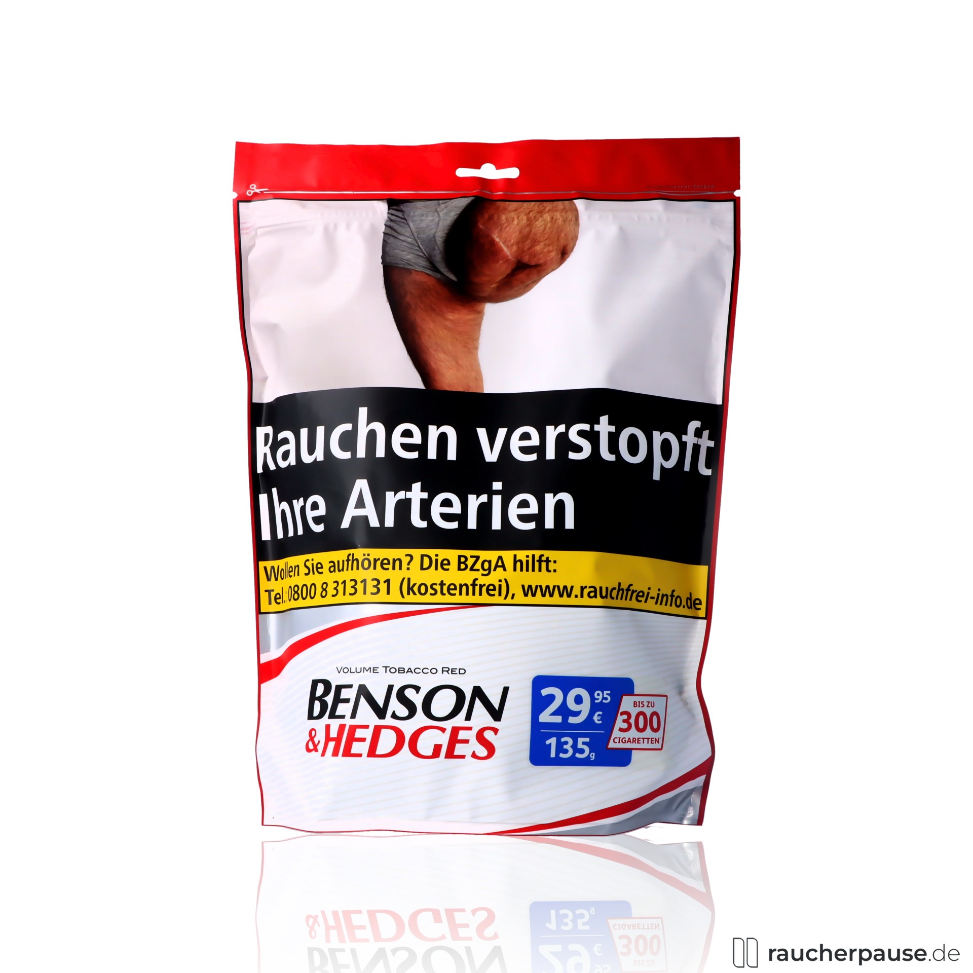 Benson & Hedges Rot Volumentabak | 135g Beutel | Aromaversiegelt