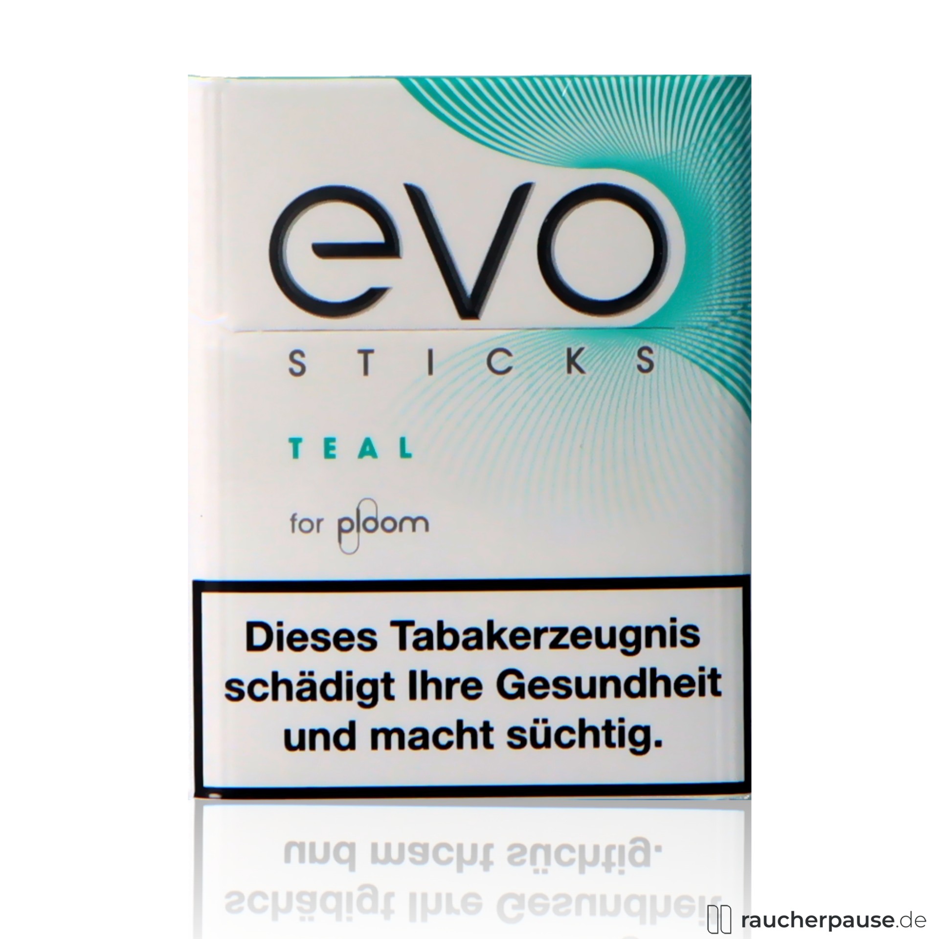 EVO Teal Tabaksticks | Für Ploom X Tabakerhitzer | 20 Stk |Frischer Geschmack evo, evo teal tabaksticks fuer ploom x tabakerhitzer stk frischer geschmack , packshot vorderseite