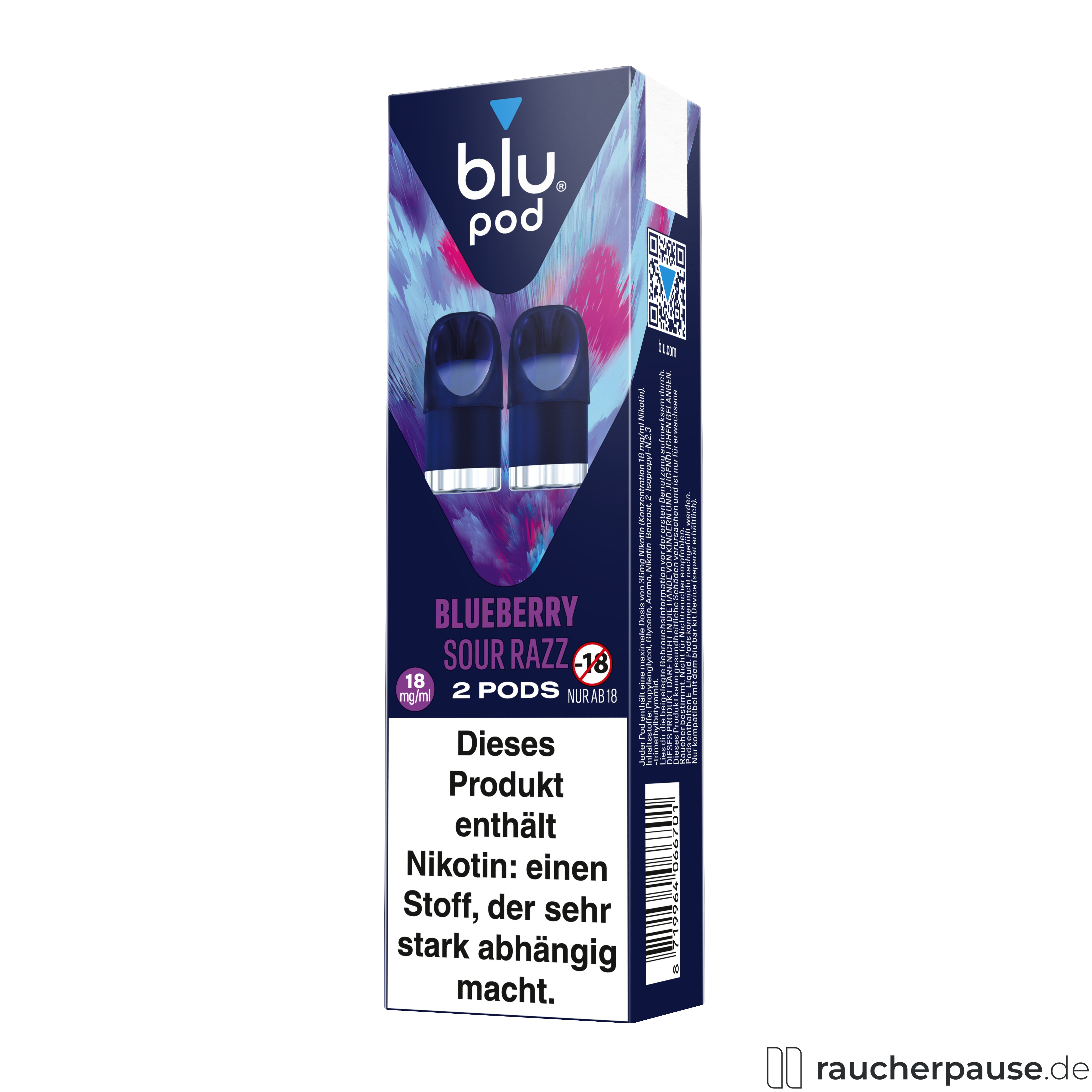 blu, blu pod sour razz , packshot seitlich