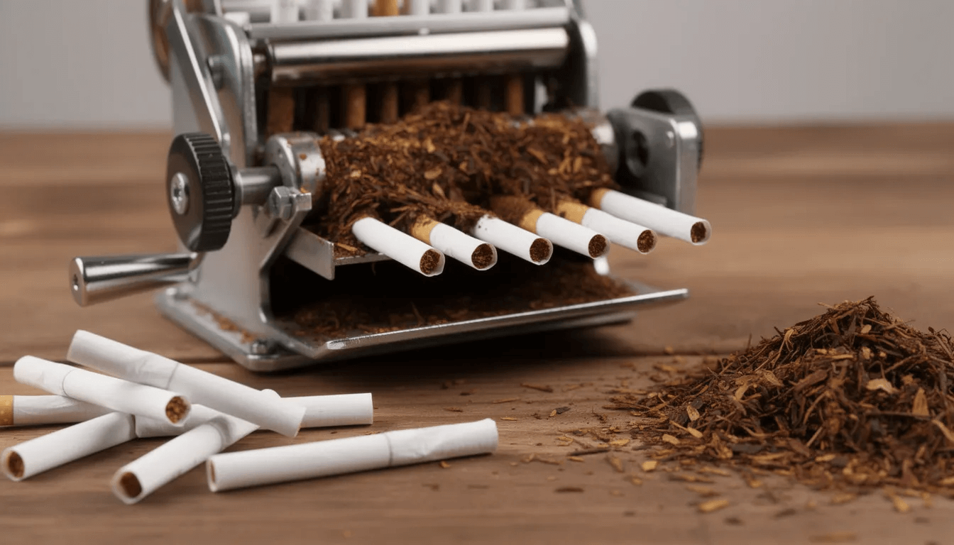 Stopfgerät mit Zigaretten und Tabak