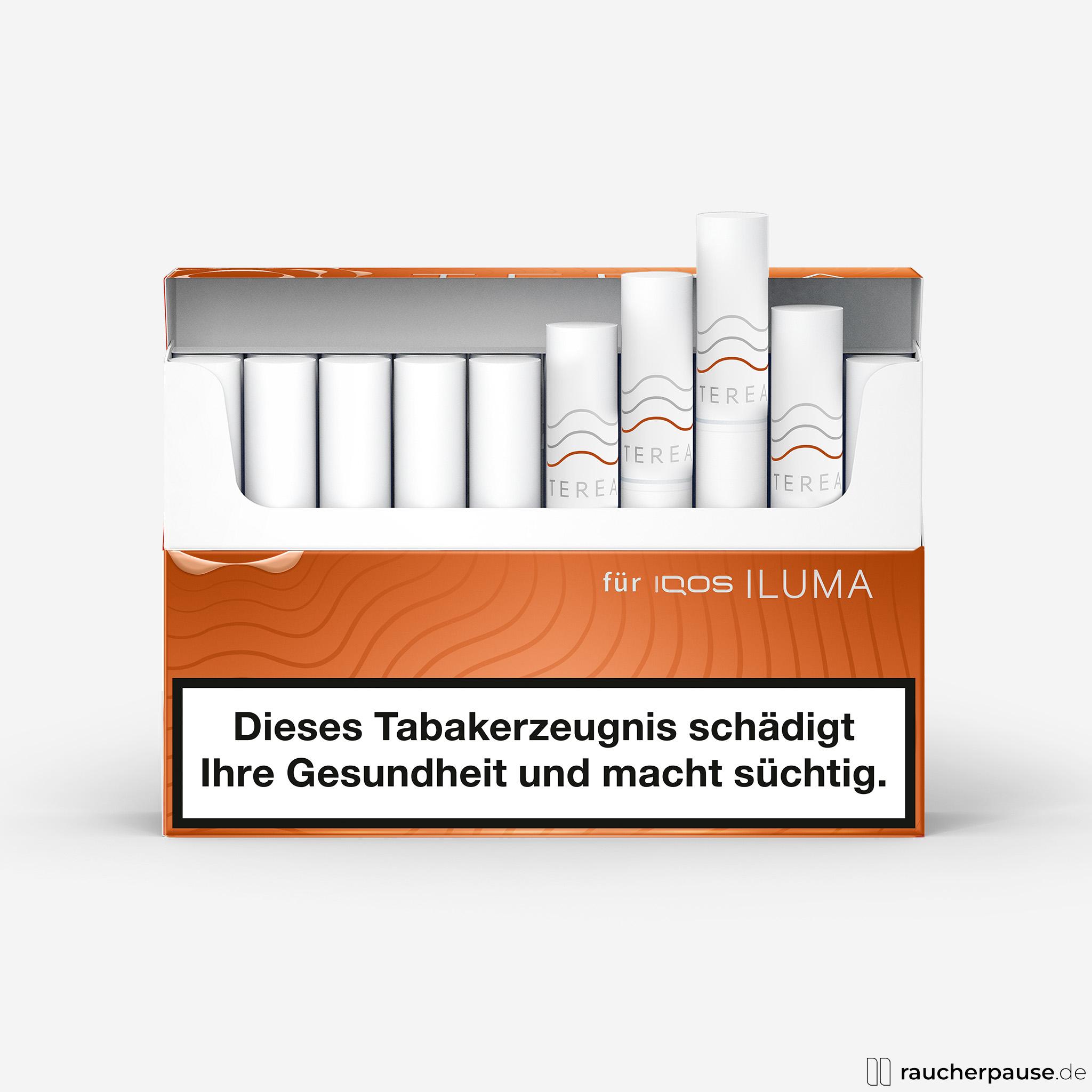Terea Amber Tabaksticks für IQOS Iluma, mit vollmundigem Geschmack und attraktiven Preisen., packshot vorderseite