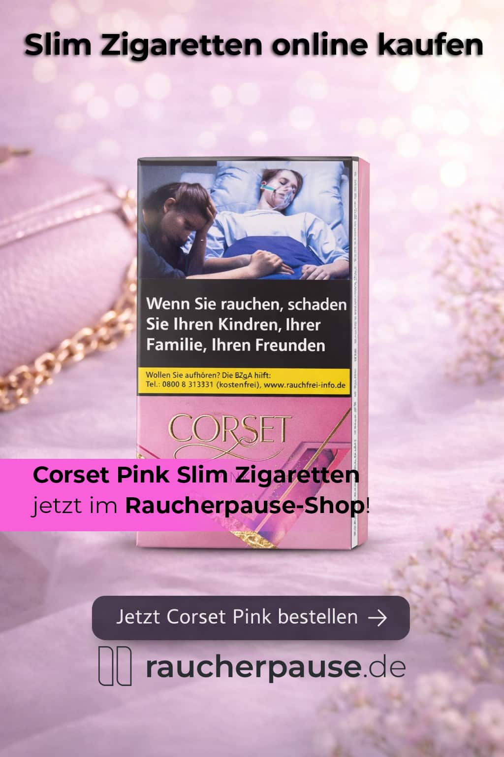 Corset Pink Slim Zigaretten kaufen – dezente Superslim Zigaretten im eleganten Design
