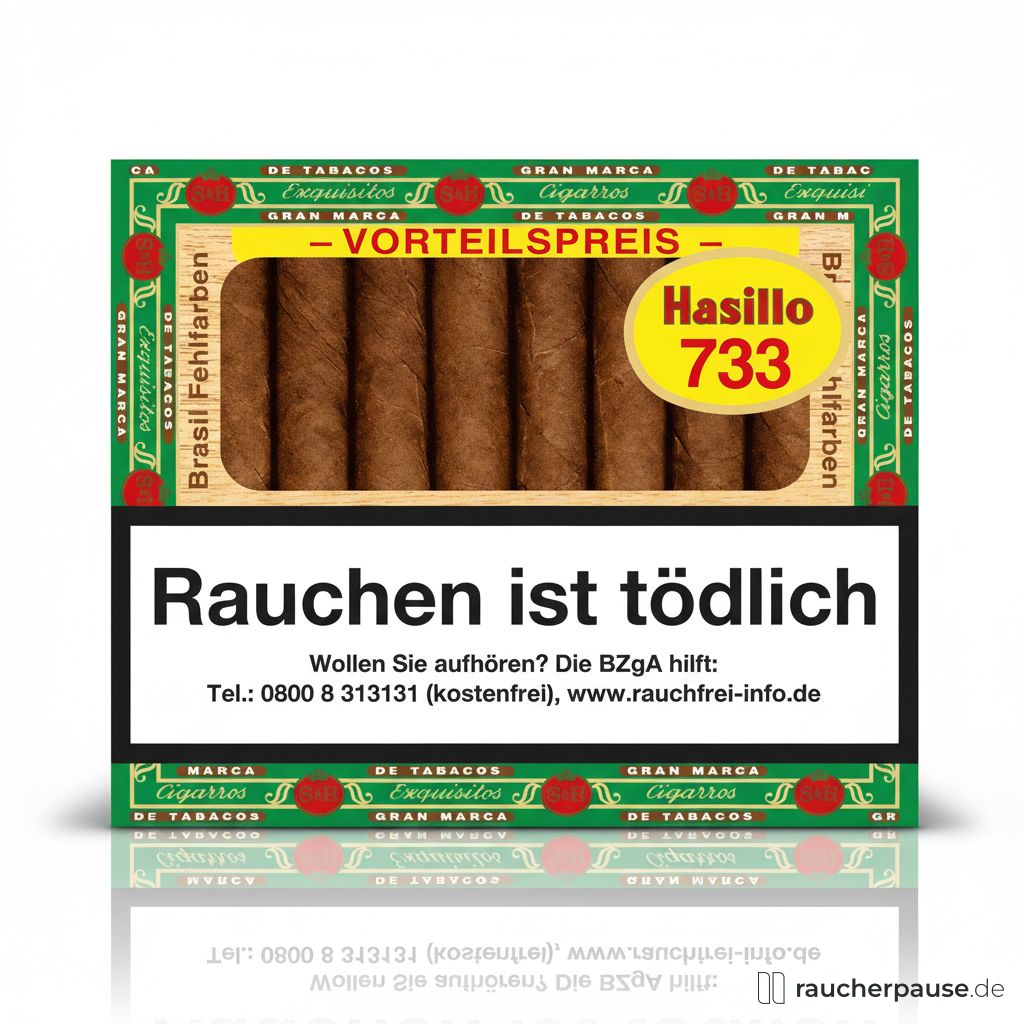 Hasillo 733 Brasil Cigarillos | 50 Stk | Mild | Holz & Kakao Aromen | Made in Germany Hasillo 733 Brasil Cigarillos | 50 Stk | Mild | Holz & Kakao Aromen | Made in Germany