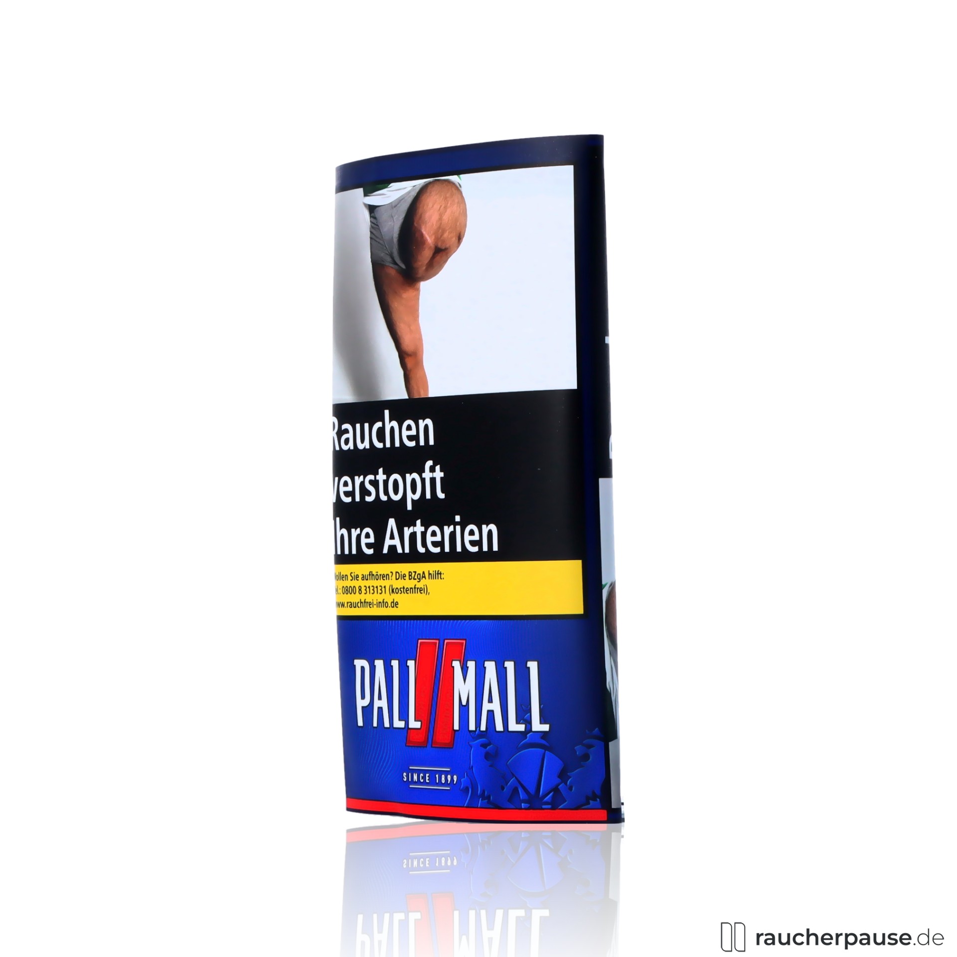 pall mall roll red american blend drehtabak klassisch wuerzig hohe feuchtigkeit , packshot hinterseite