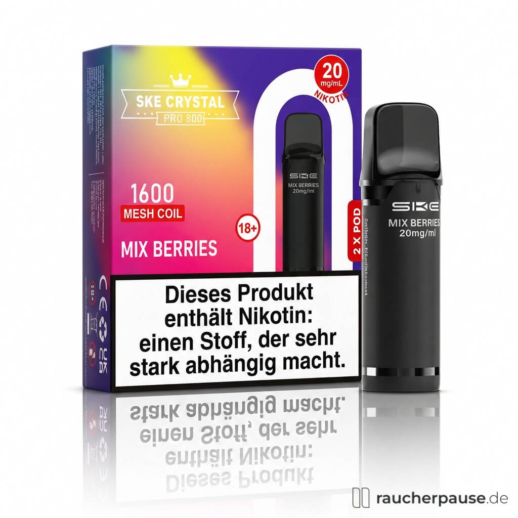 SKE Crystal 800 Pro Mix Berries Prefilled Pods | 2 Stück | 20 mg/ml Nikotin