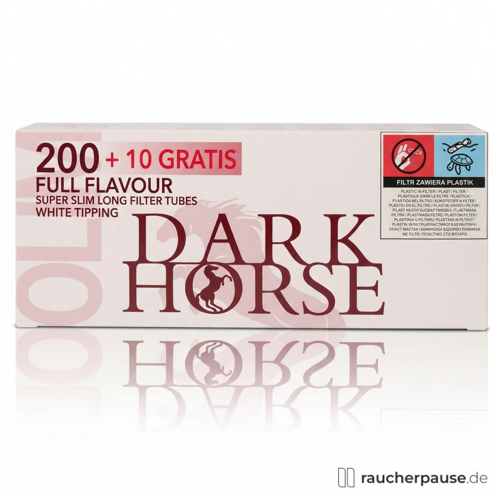 Dark Horse Super Slim Long White Filterhülsen | 200 + 10 Stück