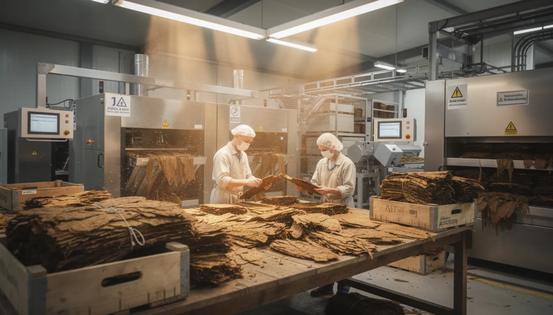 Bild von der Tabakproduktion in der Industrie