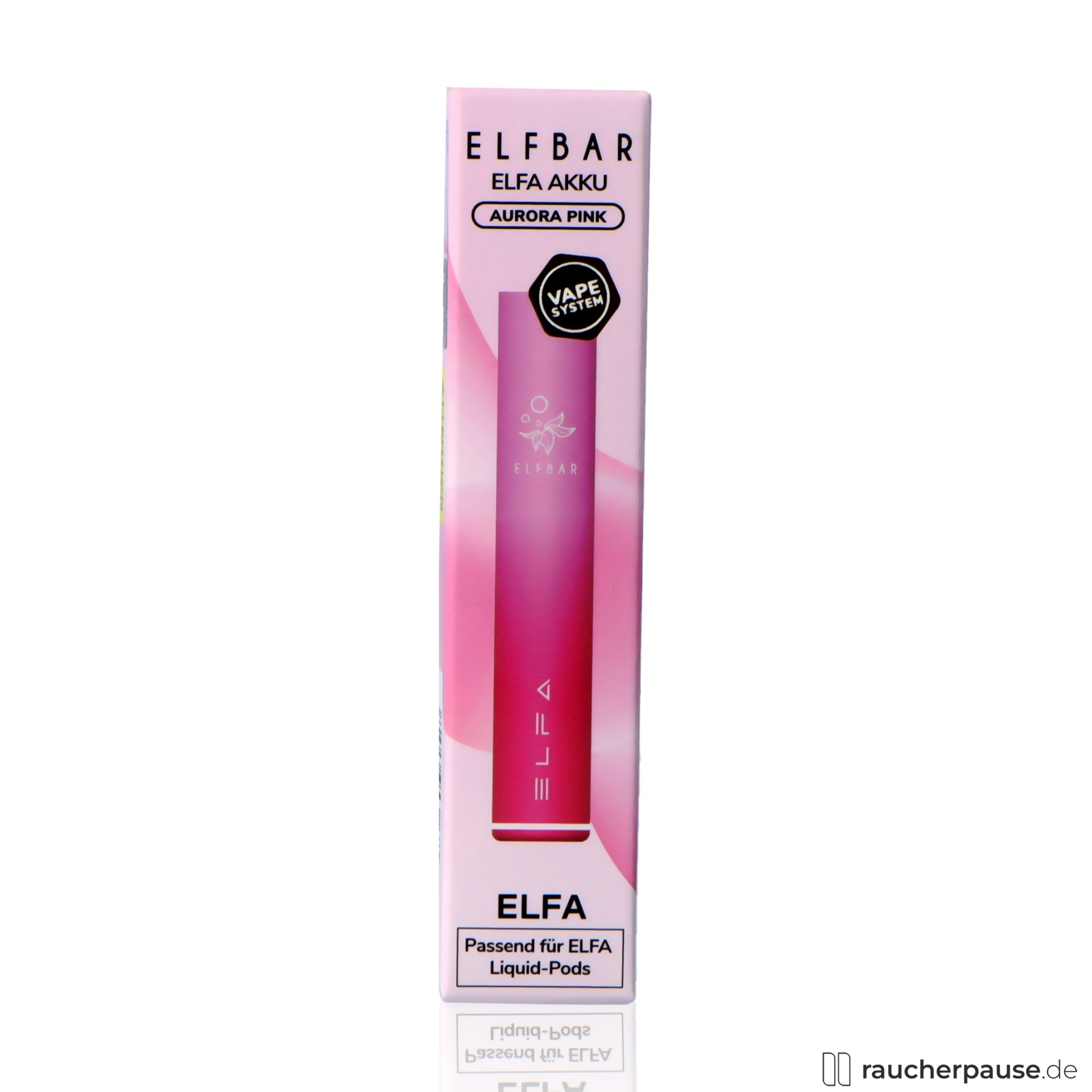 Elf Bar Elfa Akku Träger | Aurora Pink | E-Zigaretten System | 500mAh Akku elfbar, elf bar elfa traeger aurora pink e zigaretten system, packshot hinterseite