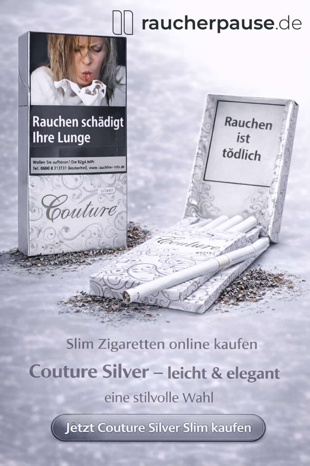 Couture Silver Slim Zigaretten kaufen – leichte und elegante Superslim Zigaretten