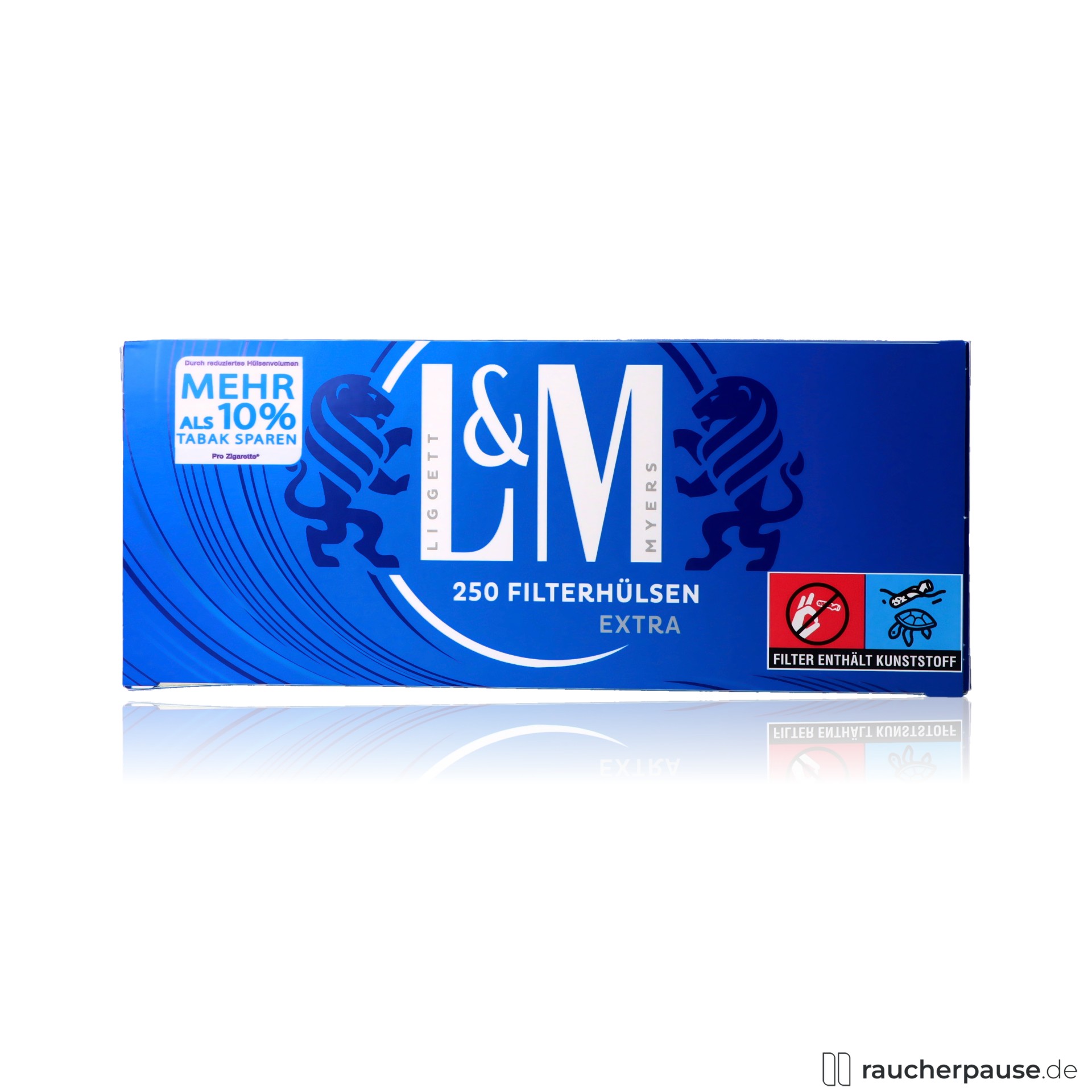 L&M Blue Extra Filterhülsen | 250 Stück | Langer Filter, weniger Tabakverbrauch